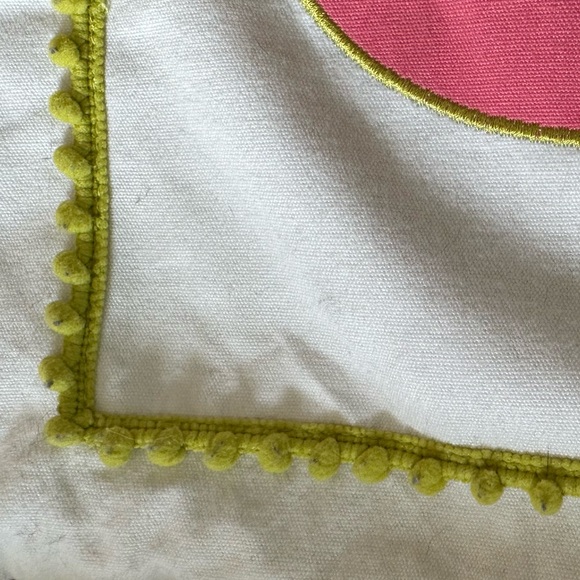 S Monogram Appliqué throw Pillow zippered Covers. Two 18 x 18. Lime Green & Pink - Picture 3 of 4